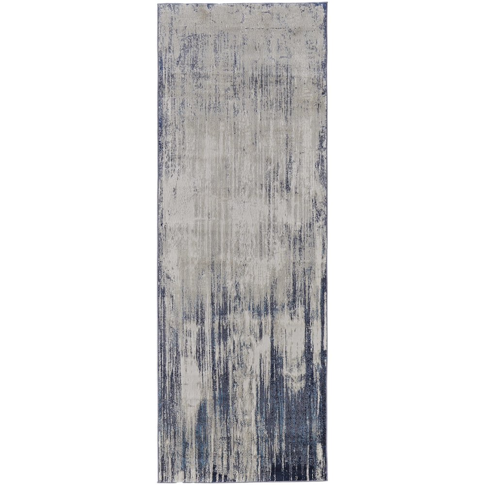 Indio Modern Abstract, Tan/Blue/Ivory, 2'-10" x 7'-10" Runner. Picture 1