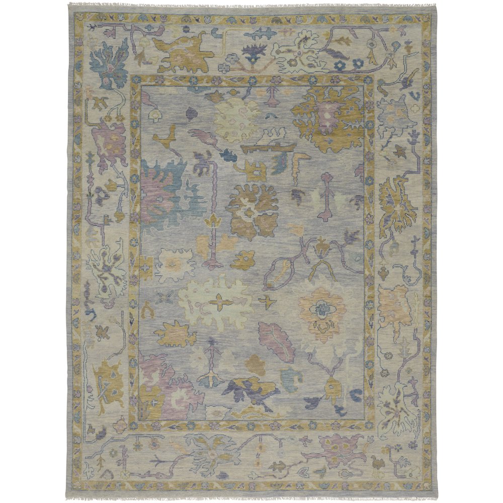 Karina Traditional Persian, Gray/Purple/Gold, 7'-9" x 9'-9" Area Rug. Picture 1