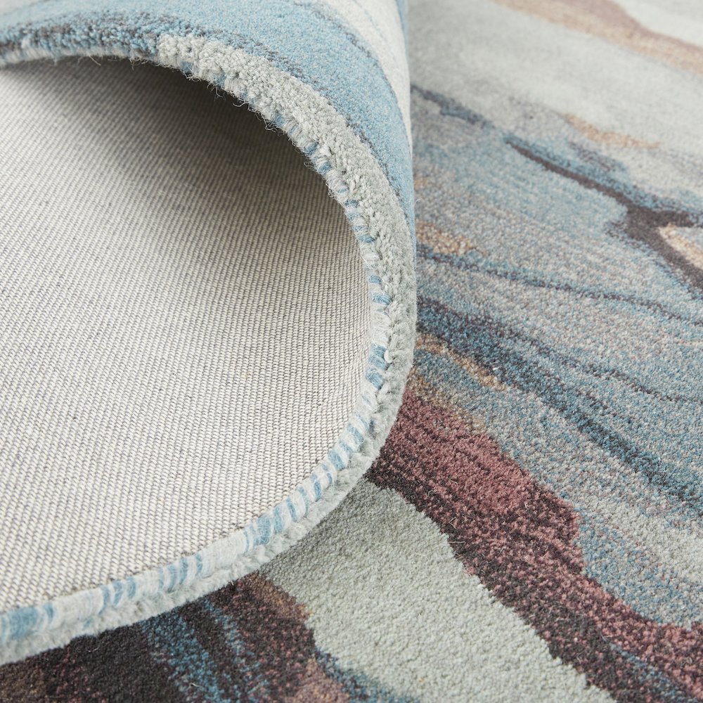 Amira Contemporary Watercolor Rug, Crystal Teal/Red/Tan, 8ft x 10ft Area Rug, AMI8634FTELMLTF00. Picture 7