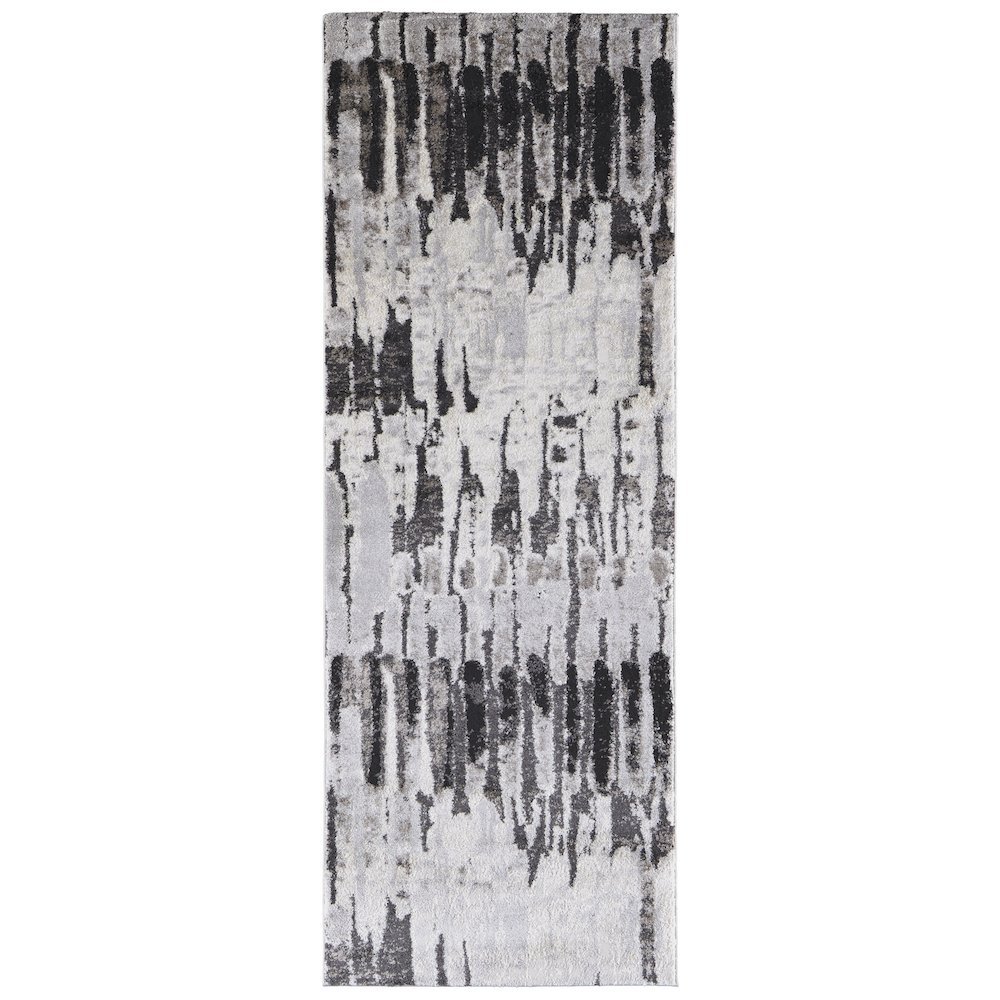 Vancouver Modern Abstract, Ivory/Brown/Gray, 2'-10" x 7'-10" Runner. Picture 1