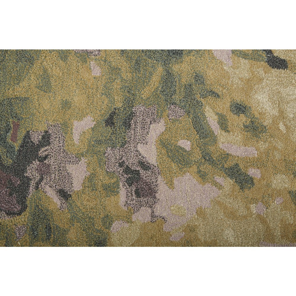Amira Modern Watercolor Rug, Eggplant/Lodon Green/Gold, 9ft x 12ft Area Rug, AMI8633FPURGRNG00. Picture 6