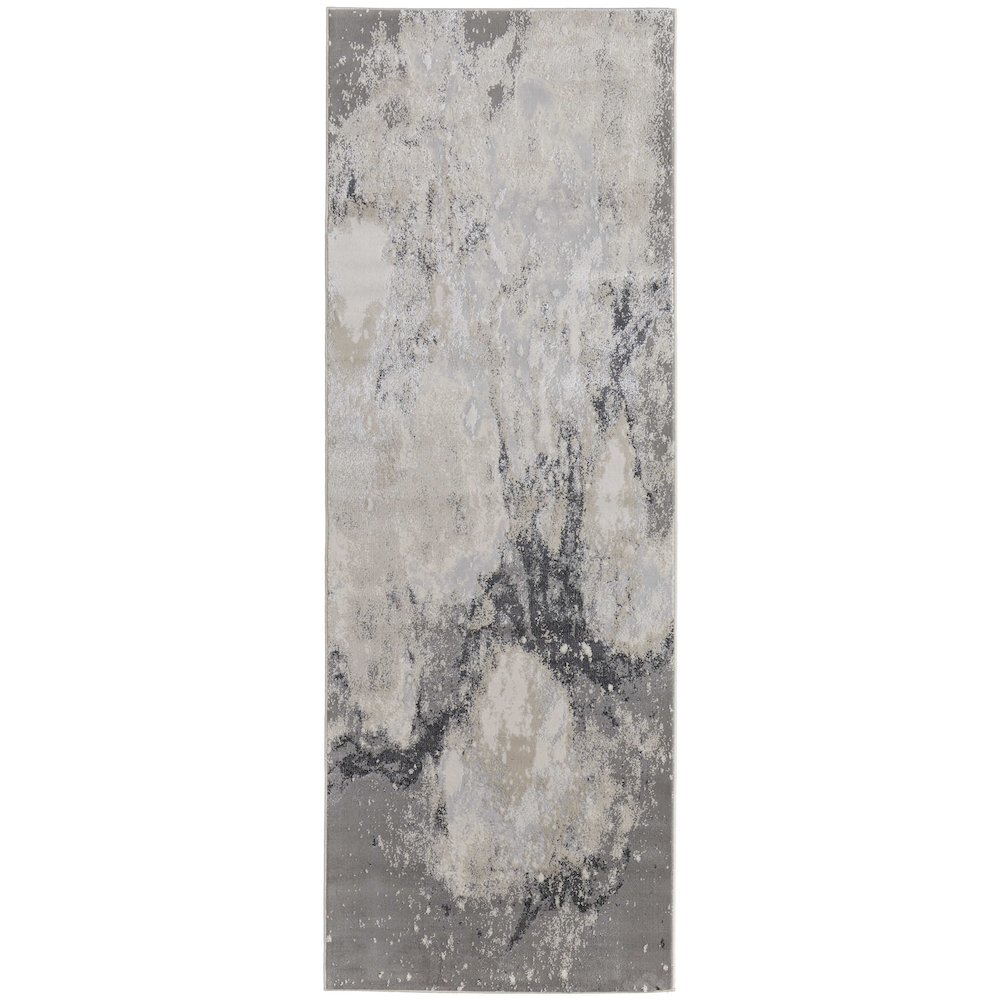 Astra Transitional Abstract, Gray/Ivory, 2'-10" x 7'-10" Runner. Picture 1