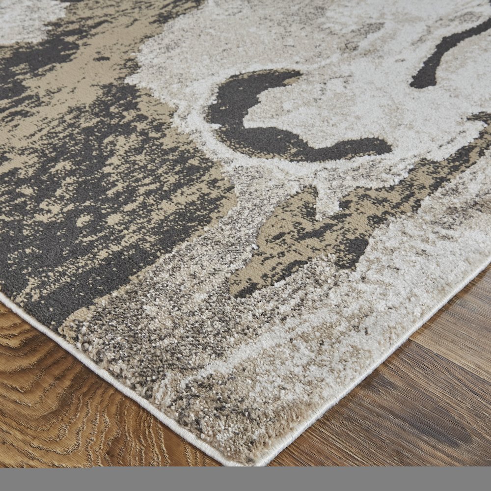 Vancouver Modern Abstract, Ivory/Brown/Taupe, 4' x 6' Accent Rug. Picture 3