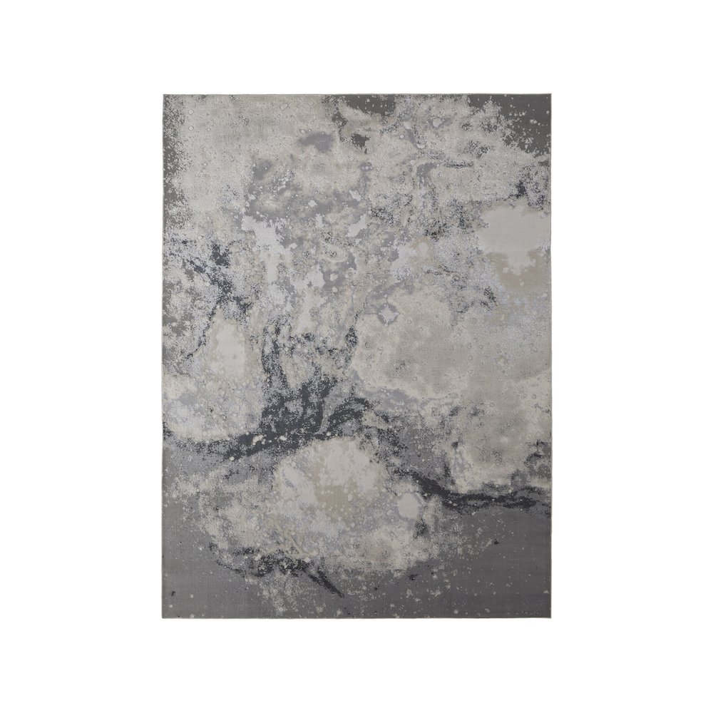 Astra Transitional Abstract, Gray/Ivory, 10' x 13'-2" Area Rug. Picture 1