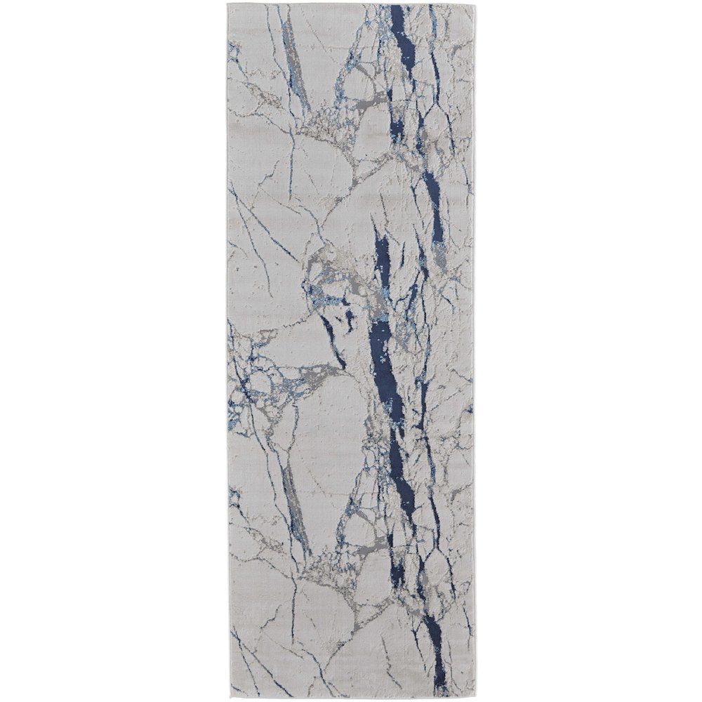 Indio Modern Abstract, Ivory/Blue/Black, 2'-10" x 7'-10" Runner. Picture 1