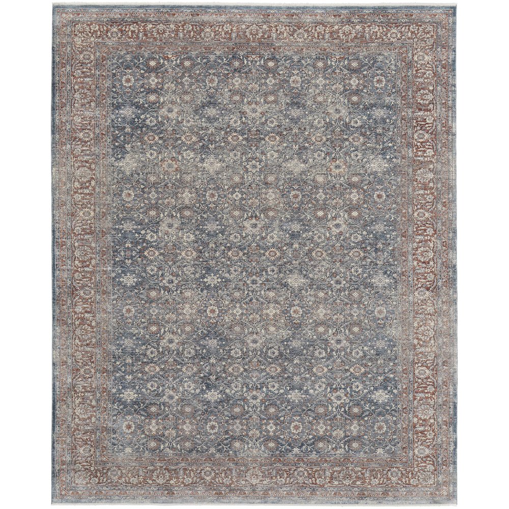 Marquette Transitional Oriental, Blue/Red, 9'-6" x 12'-7" Area Rug. Picture 1