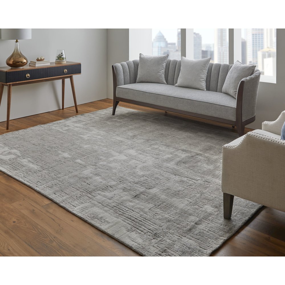 Eastfield Modern Abstract, Gray/Ivory, 2' x 3' Accent Rug. Picture 2