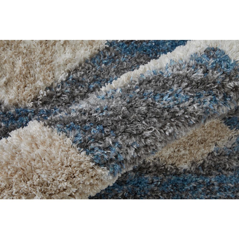 Mynka Transitional Diamond, Ivory/Gray/Blue, 7'-11" x 10' Area Rug. Picture 5