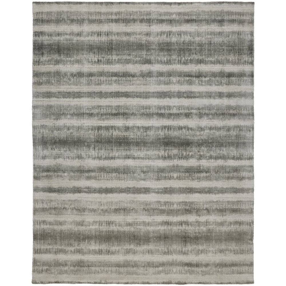 Mackay Transitional Stripes, Ivory/Green, 5' x 8' Area Rug. Picture 1