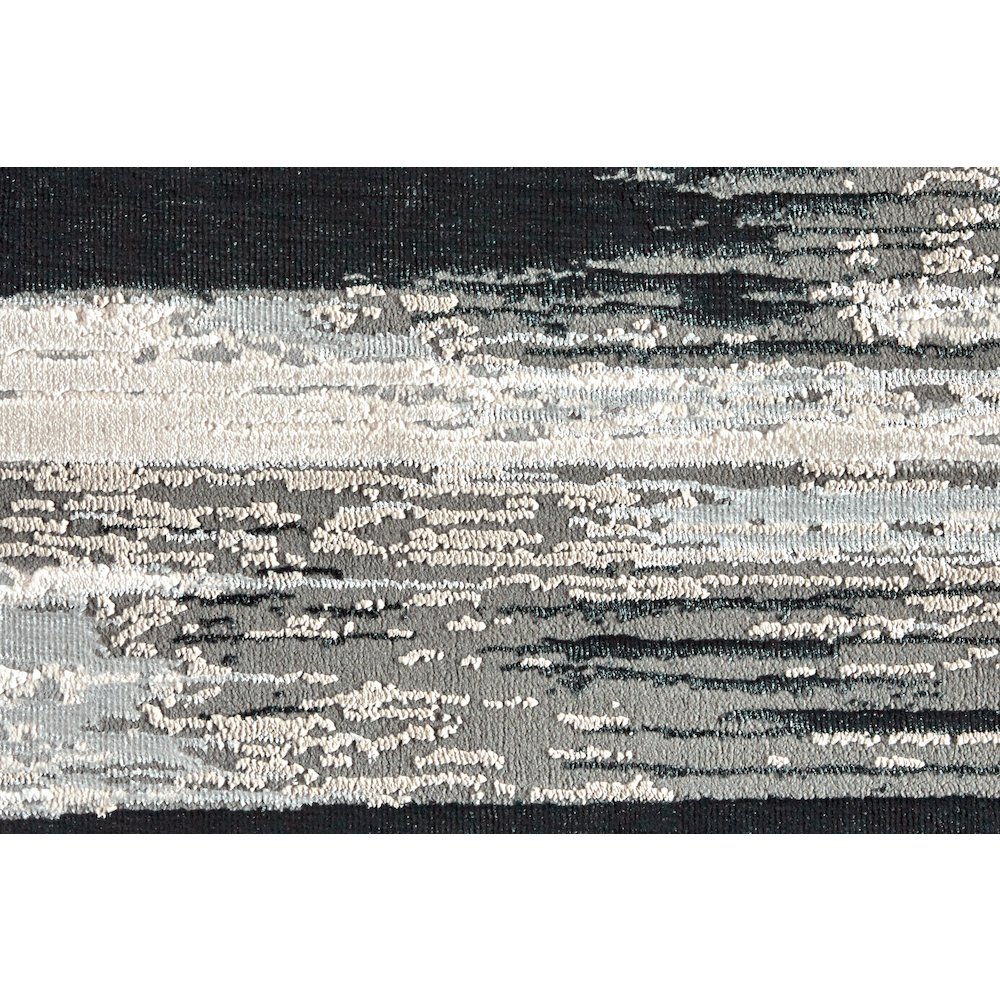 Micah Modern Abstract, Black/Silver/Gray, 9'-2" x 12' Area Rug. Picture 5