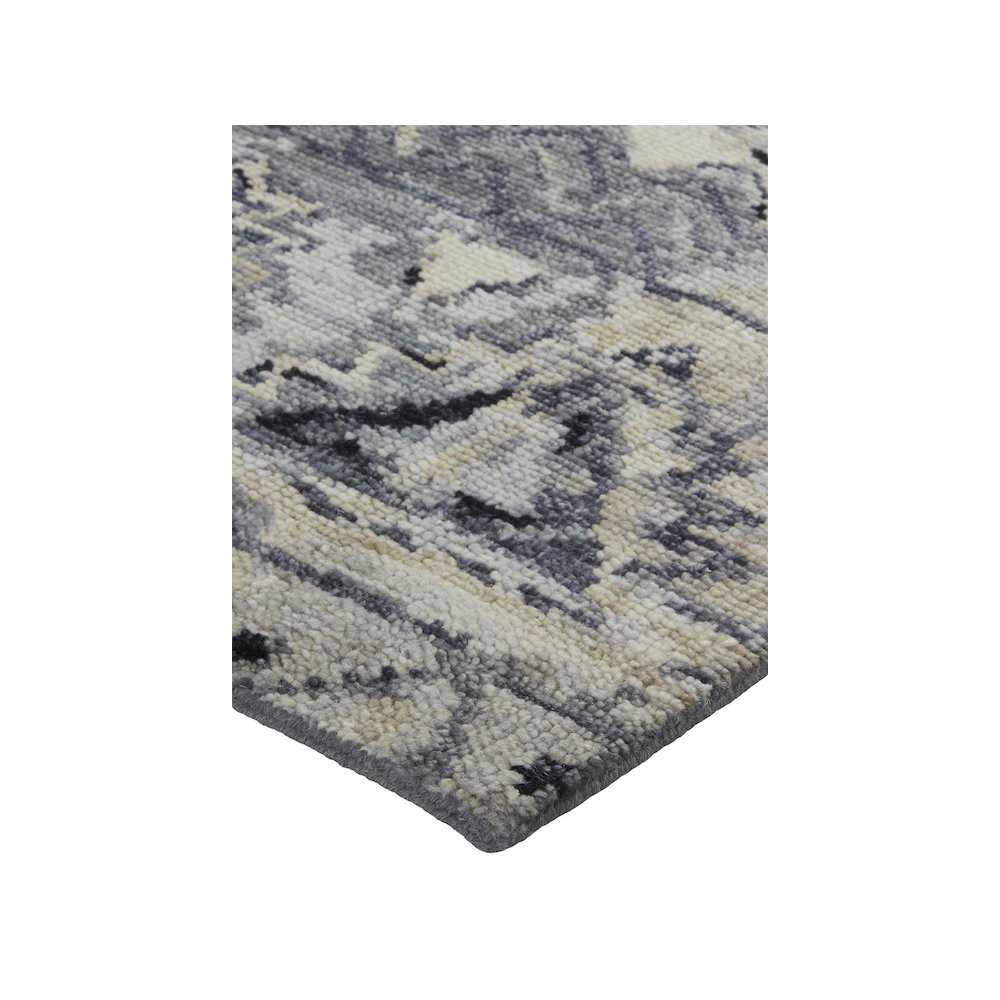 Palomar Luxe Hand Knot Abstract Area RugGray/Denim Blue, 7x9in x 9x9in, PAL6630FGRYBLUF99. Picture 3