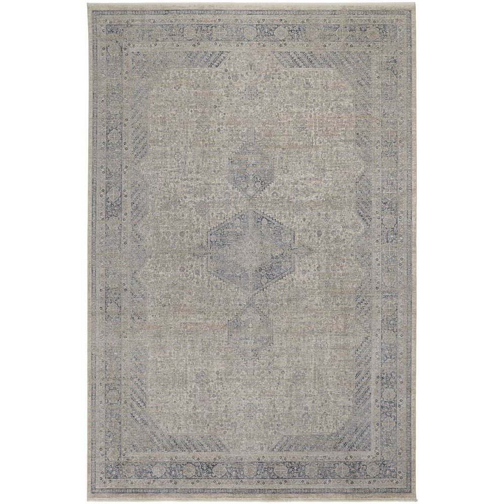 Marquette Rustic Persian Farmhouse Rug, Warm Gray/Blue, 12ft x 15ft Area Rug, MRQ3775FGRY000J00. Picture 1