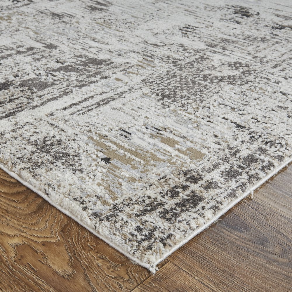 Vancouver Modern Abstract, Ivory/Gray/Brown, 4' x 6' Accent Rug. Picture 3