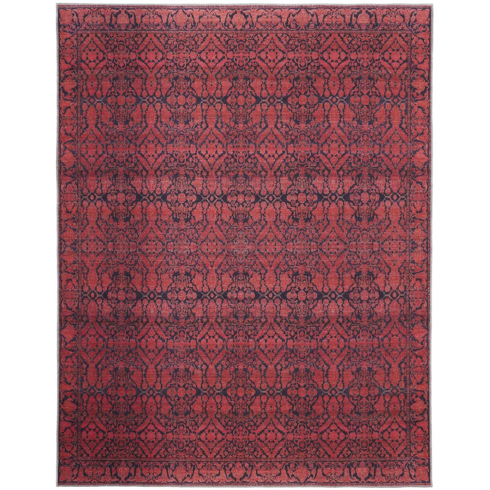 Voss Transitional Trellis & Lattice, Red/Black, 10'-6" x 14' Area Rug. Picture 1