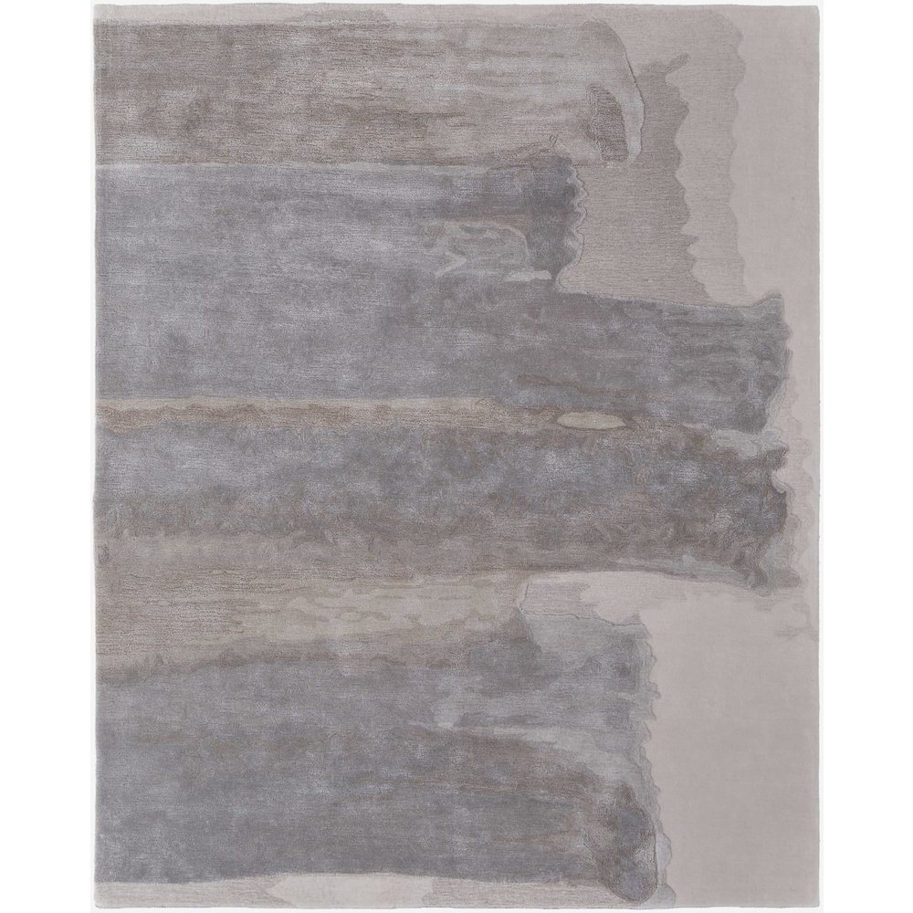 Anya Transitional Abstract, Ivory/Gray, 9' x 12' Area Rug. Picture 1