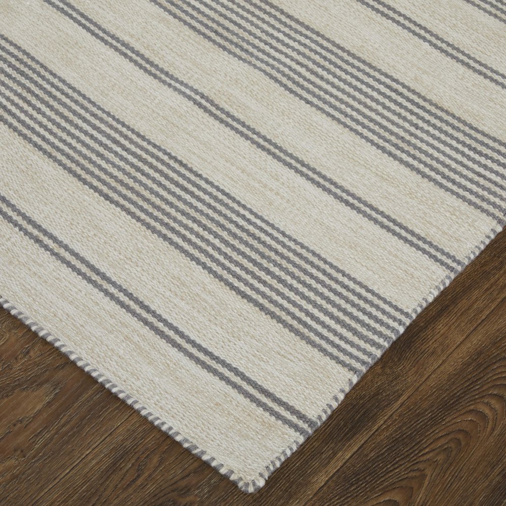 Duprine Transitional Stripes, Gray/Ivory, 4' x 6' Accent Rug. Picture 3