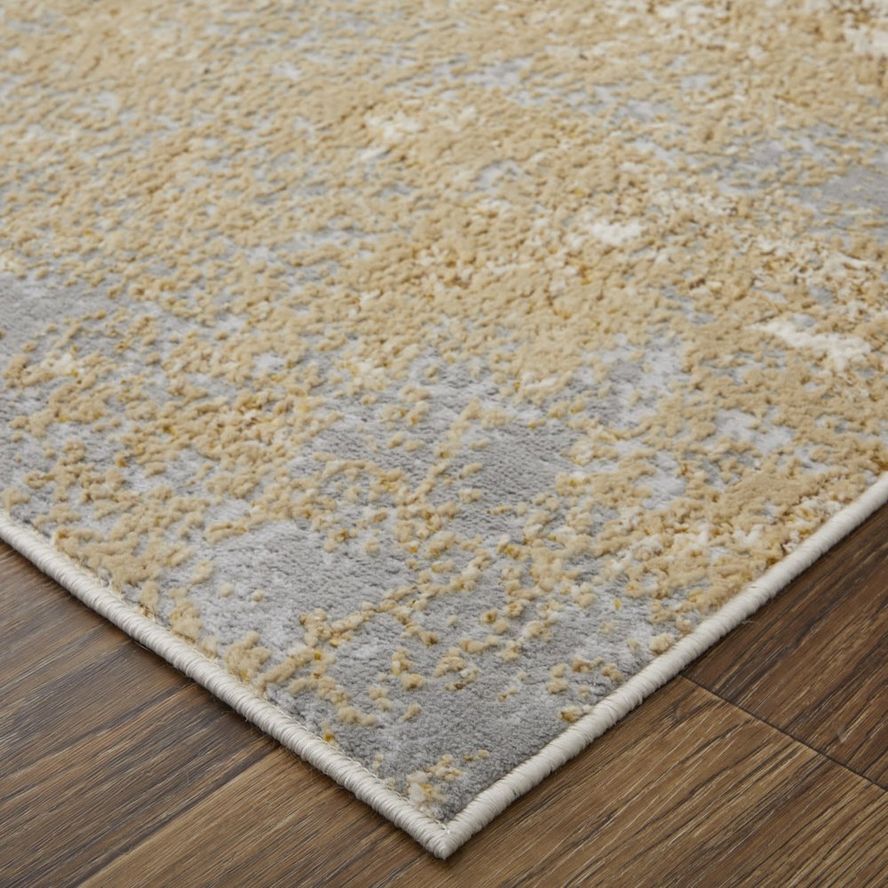 Aura Modern Abstract, Ivory/Brown/Gray, 5' x 8' Area Rug. Picture 3