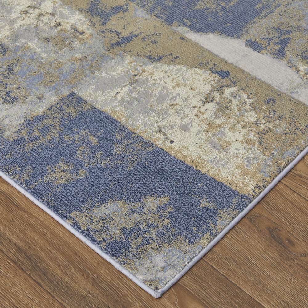 Clio Modern Abstract, Blue/Gray/Tan, 3'-10" x 6' Accent Rug. Picture 3