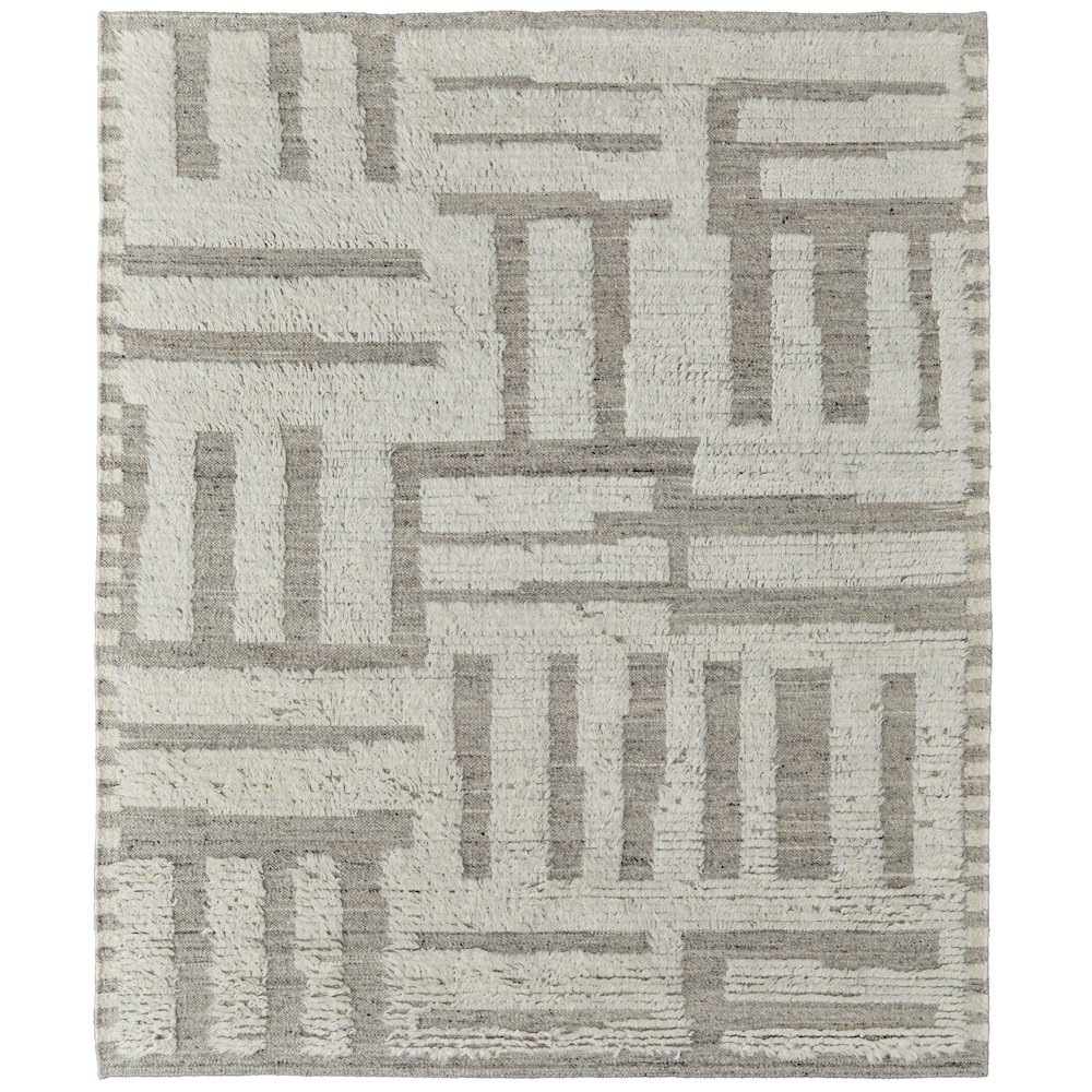 Ashby Transitional Geometric, Gray/Ivory, 9'-6" x 13'-6" Area Rug. Picture 1