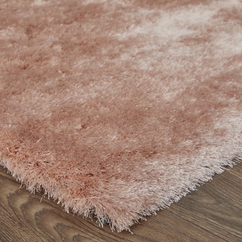 Indochine Plush Shag Rug with Metallic Sheen, Salmon Pink, 10ft x 10ft Round, 4944550FBLH000N95. Picture 3