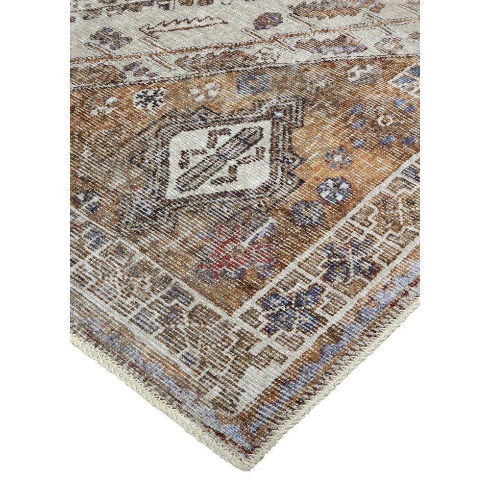 Percy Vintage Medallion Rug, Terracotta/Country Blue, 4ft x 6ft Accent Rug, PRC39ANFTAN000C00. Picture 3