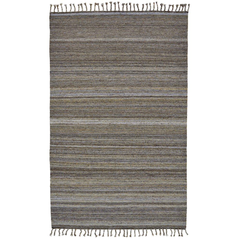 Brady Transitional Stripes, Gray/Green/Blue, 9' x 12' Area Rug. Picture 1