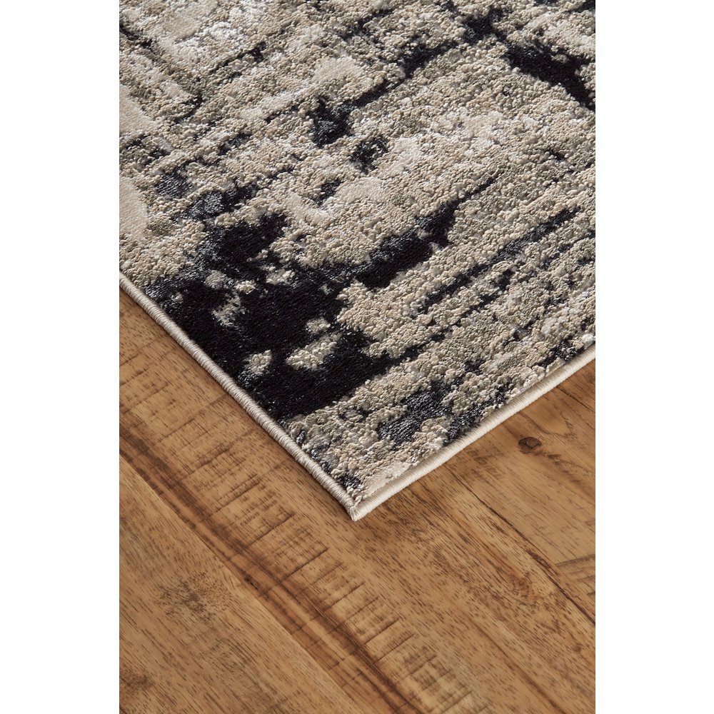 Micah Modern Abstract, Black/White/Gray, 9'-2" x 12' Area Rug. Picture 3