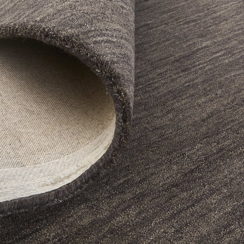 Luna Hand Woven Marled Wool Rug, Charcoal Gray, 10ft x 10ft Round, 5798049FCHL000N95. Picture 7