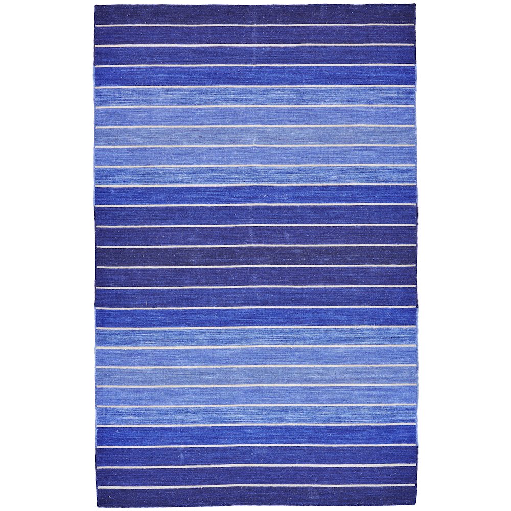 Santino Transitional Stripes, Blue, 5' x 8' Area Rug. Picture 1