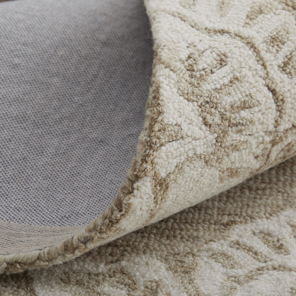 Belfort Modern Floral Paisley Rug, Latte Tan/Ivory, 8ft x 10ft Area Rug, 8698776FTPEIVYF00. Picture 5