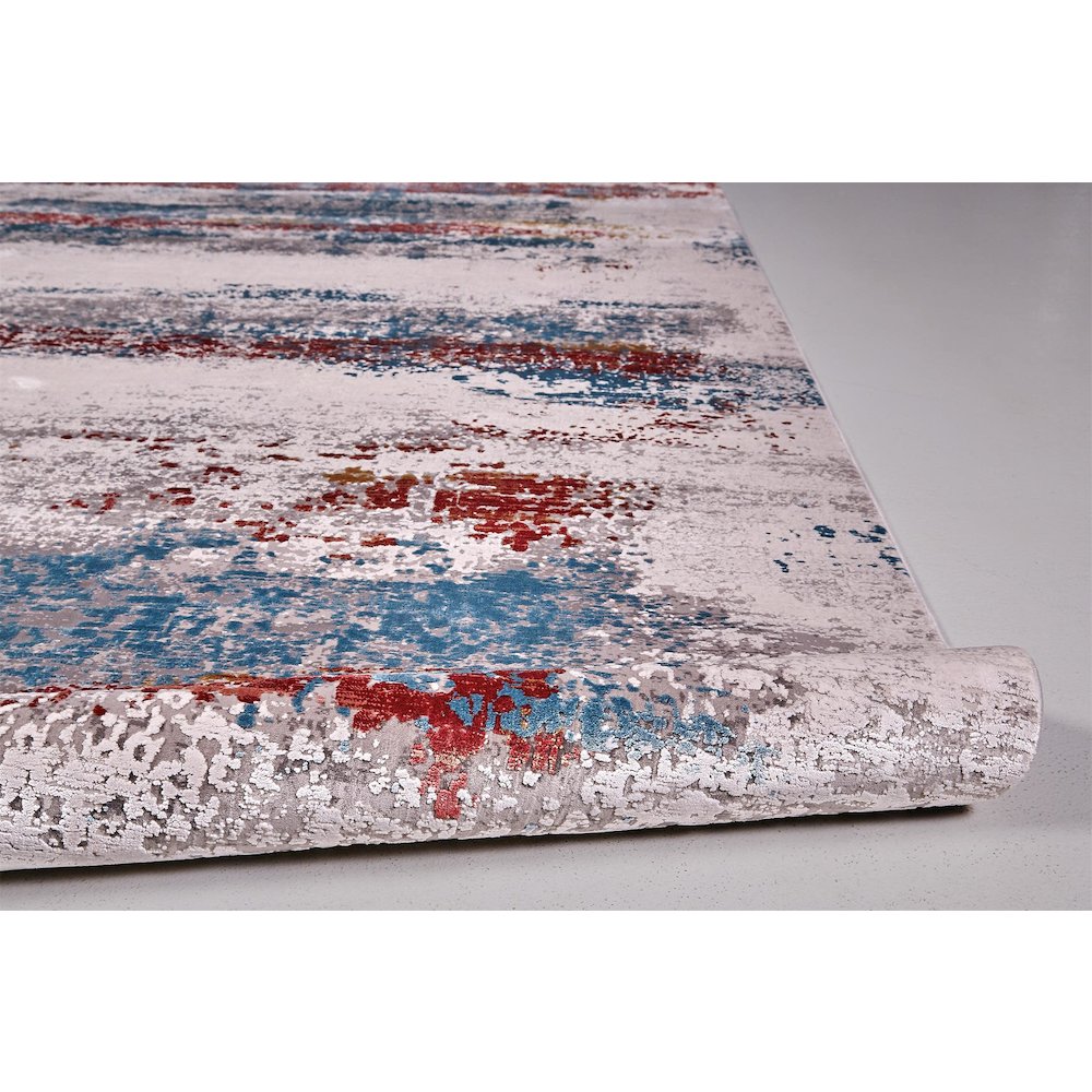 Cadiz Modern Abstract, Gray/Red/Blue, 12' x 18' Area Rug. Picture 7