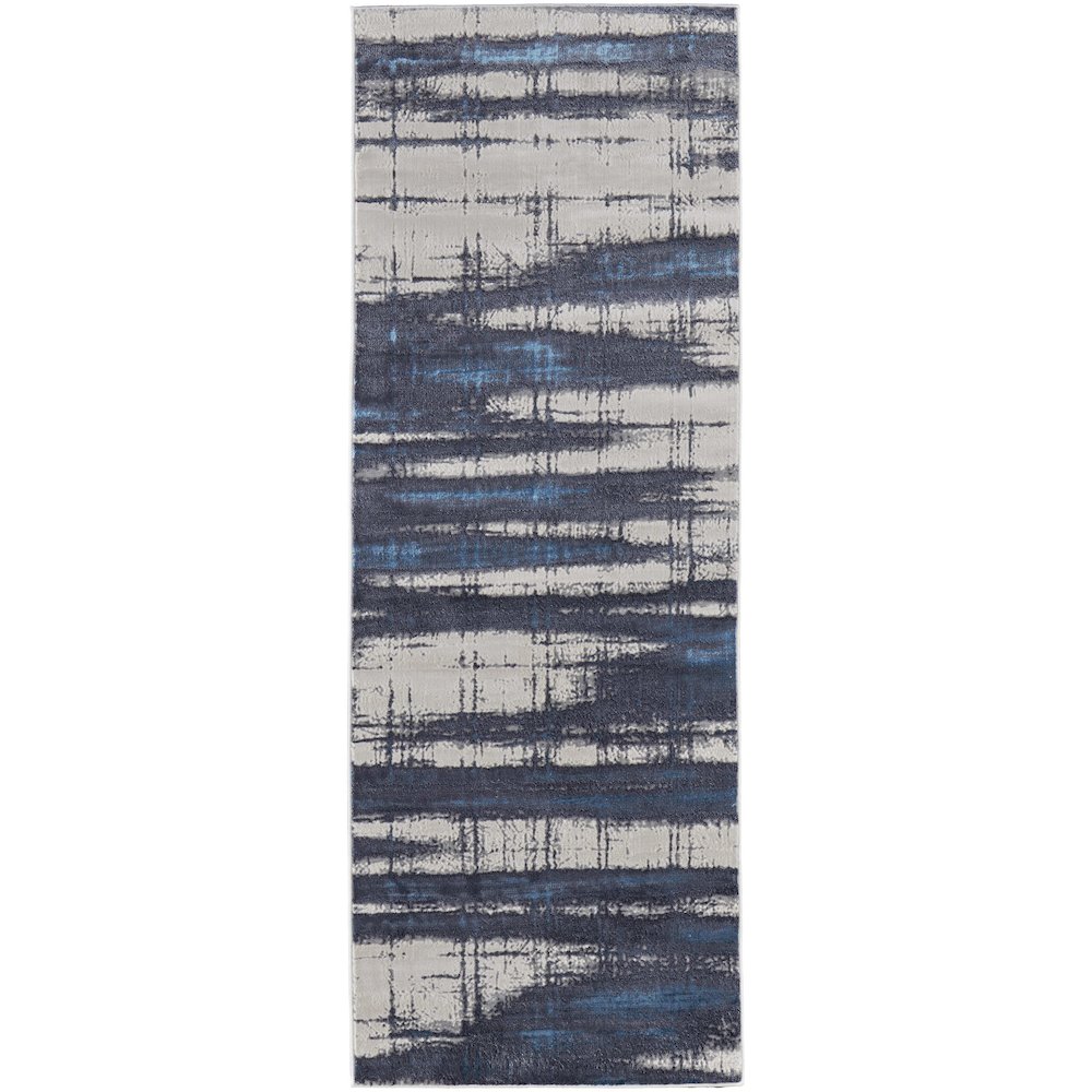 Indio Modern Abstract, Ivory/Blue/Gray, 2'-10" x 7'-10" Runner. Picture 1