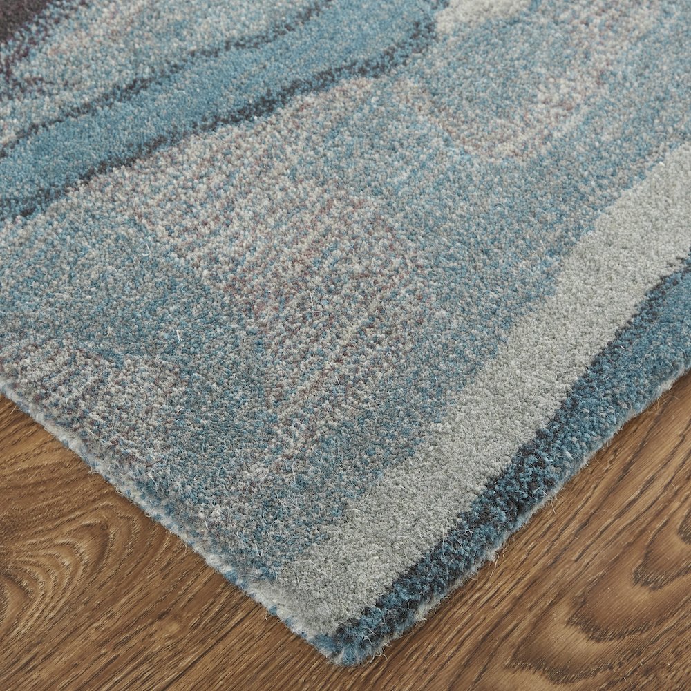 Amira Contemporary Watercolor Rug, Crystal Teal/Red/Tan, 8ft x 10ft Area Rug, AMI8634FTELMLTF00. Picture 3