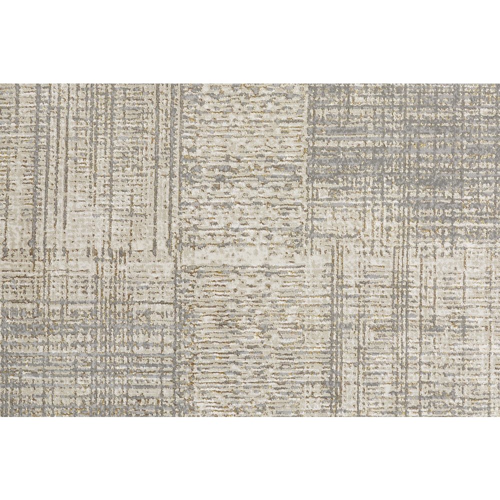 Aura Modern Abstract, Gray/Ivory, 9'-2" x 12' Area Rug. Picture 4
