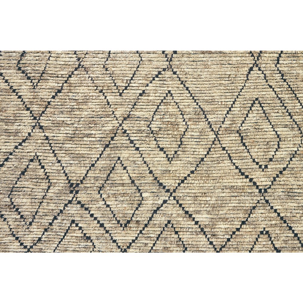 Twain Transitional Diamond, Tan/Blue/Black, 5'-6" x 8'-6" Area Rug. Picture 3