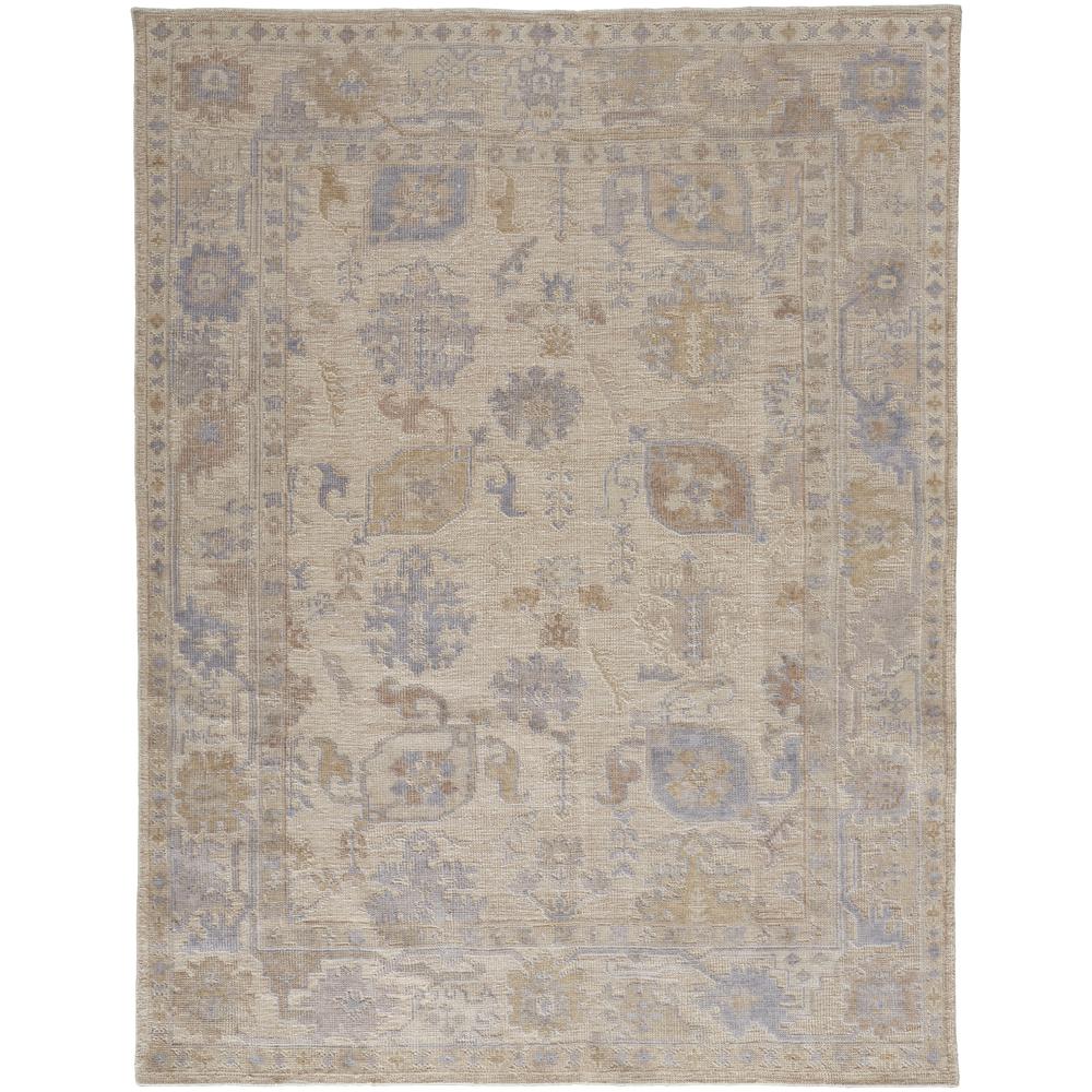 Wendover Eco Friendly PET Oushak, Ivory Tan/Stone Blue, 3ft-6in x 5ft-6in, WND6862FTAN000C50. Picture 2
