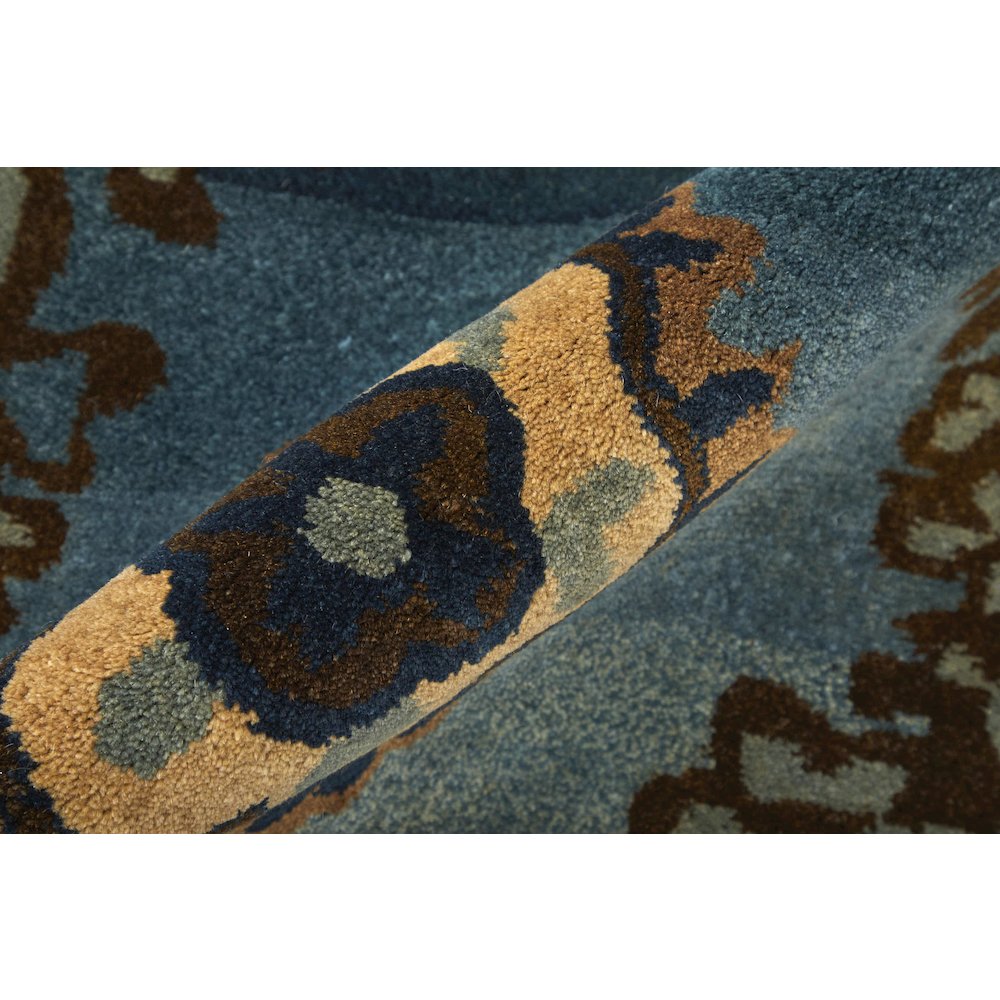 Amzad Transitional Ikat, Blue/Gray/Tan, 8'-6" x 11'-6" Area Rug. Picture 5
