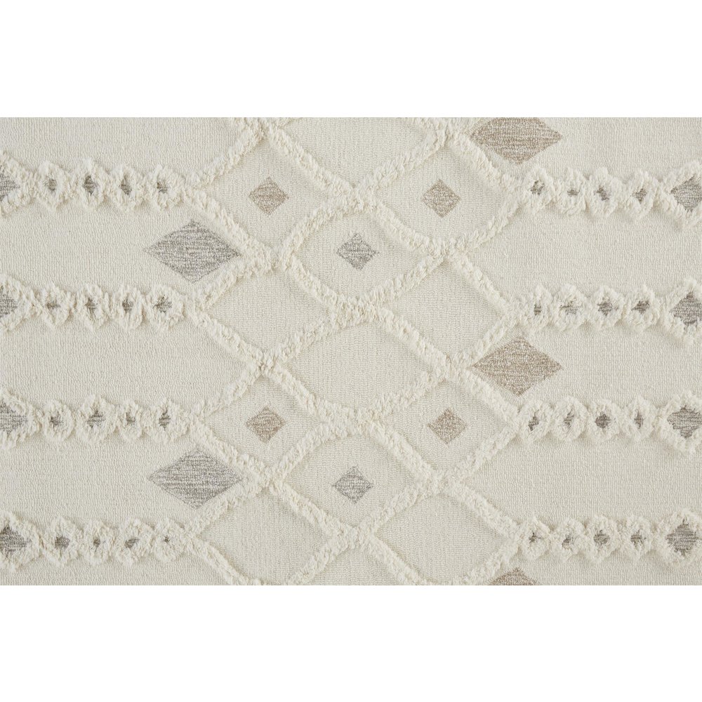 Anica Moroccan Wool Rug w/Ornamental Diamonds, Ivory/Tan, 10ft x 14ft Area Rug, ANC8011FIVY000H00. Picture 5