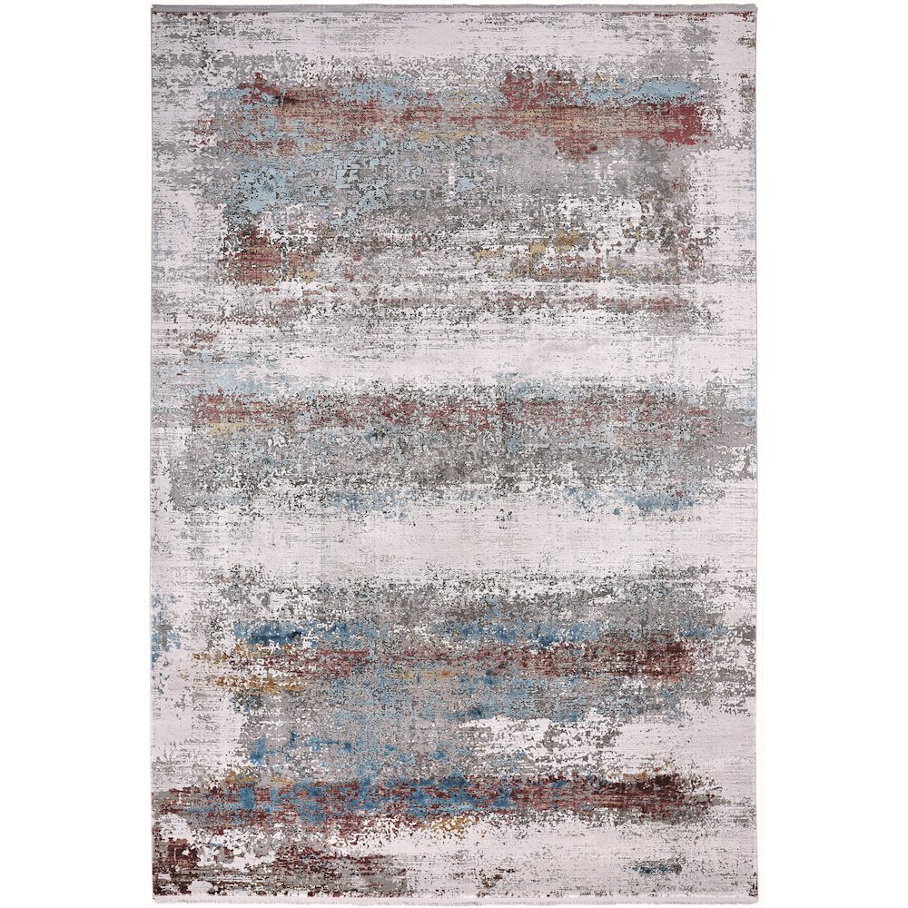 Cadiz Modern Abstract, Gray/Red/Blue, 12' x 18' Area Rug. Picture 1