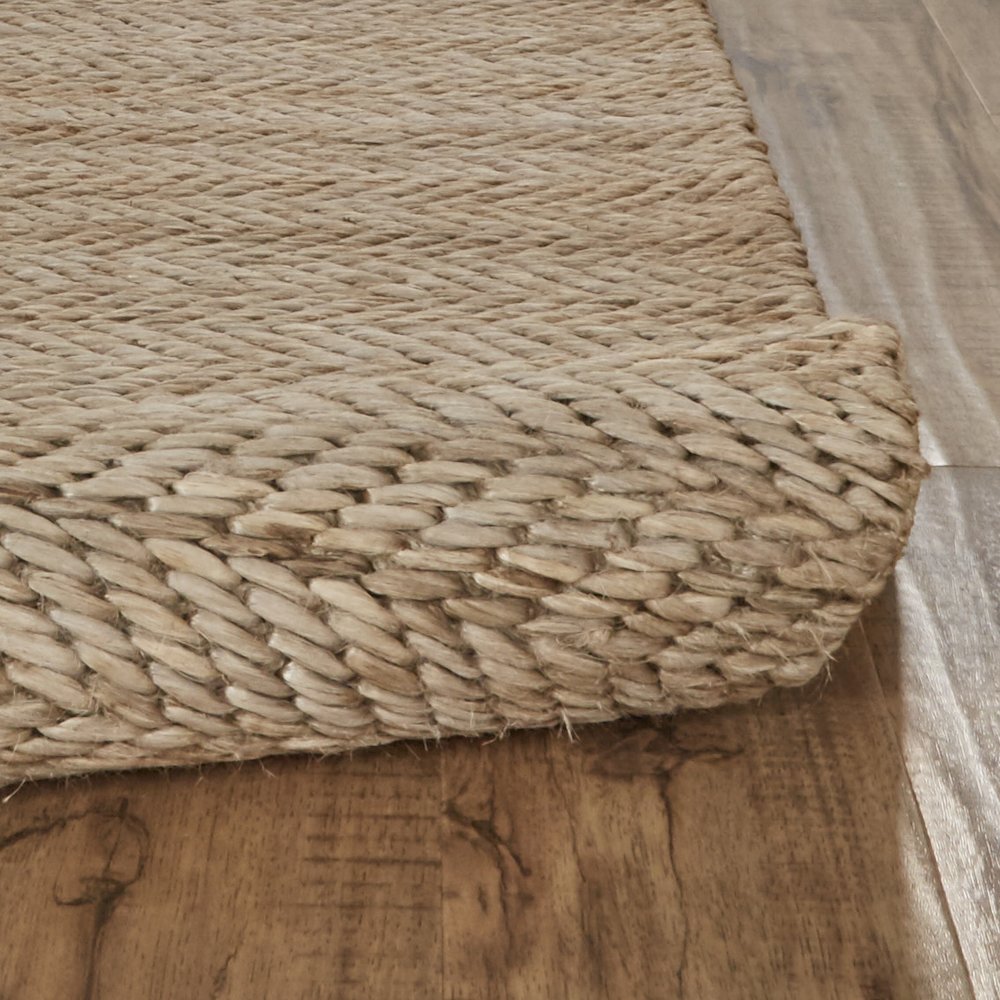 Kaelani Natural Handmade Area Rug, Solid Color, Dove Gray, 5ft x 8ft, 6850770FDOV000E10. Picture 4