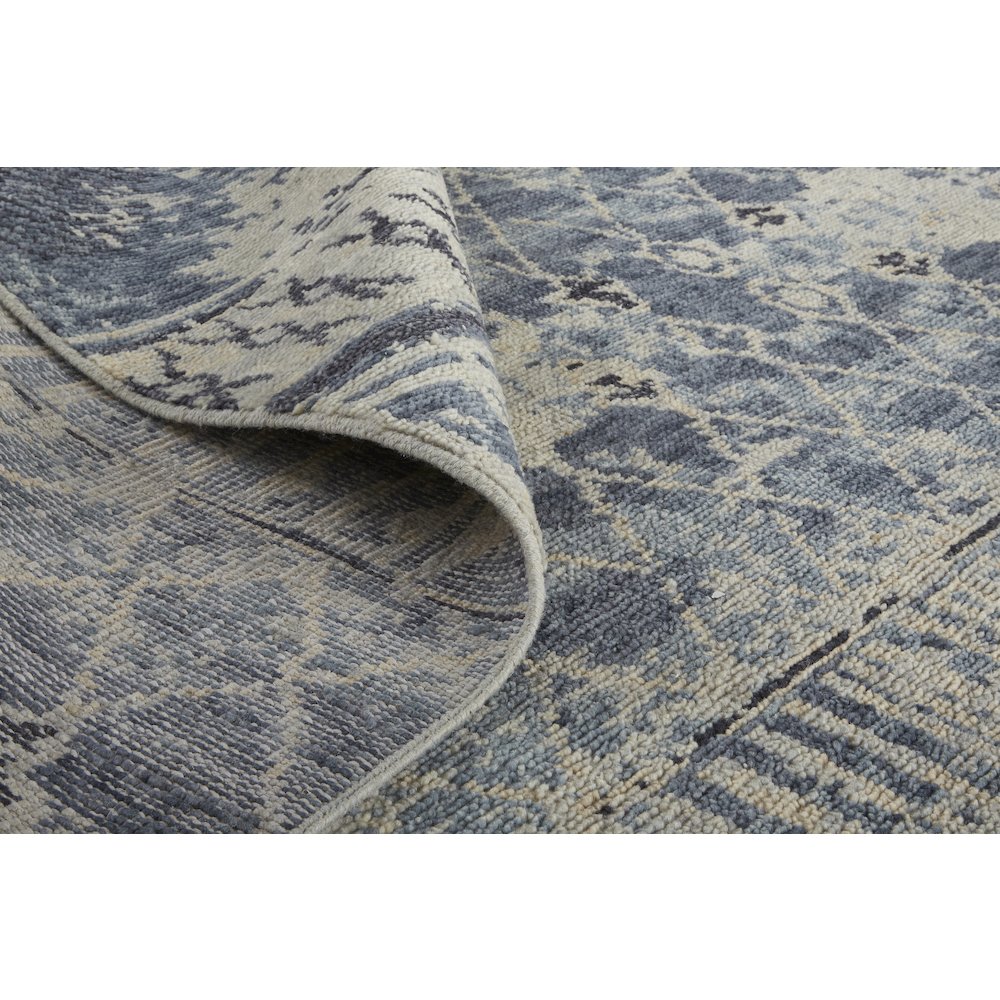 Palomar Luxe Hand Knot Abstract Area Rug, Denim Blue, 9x6in x 13x6in, PAL6572FBLU000H50. Picture 6