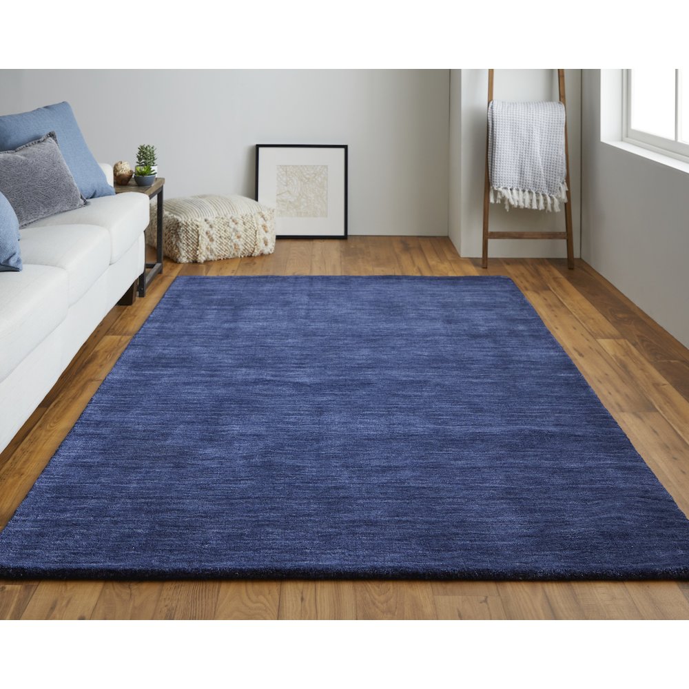 Luna Hand Woven Marled Wool Rug, Midnight Navy Blue, 2ft x 3ft Accent Rug, 5798049FDBL000P00. Picture 2
