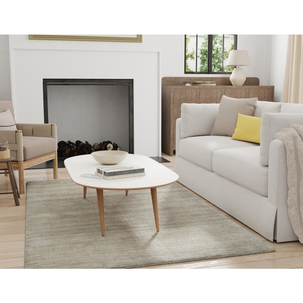 Luna Hand Woven Marled Wool Rug, Light/Warm Gray, 8ft x 8ft Round, 5798049FLGY000N80. Picture 3