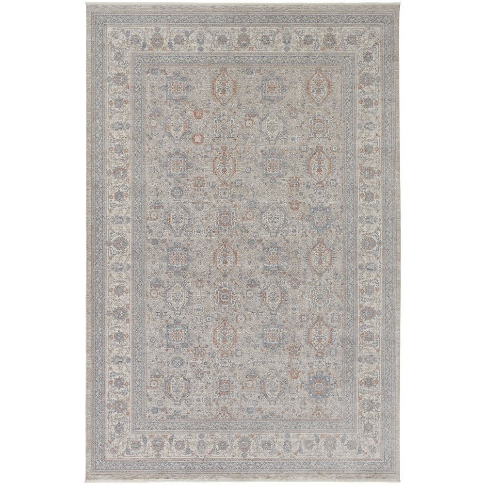 Marquette Rustic Persian Farmhouse Rug, Warm Gray/Blue, 12ft x 15ft Area Rug, MRQ3761FGRYMLTJ00. Picture 1