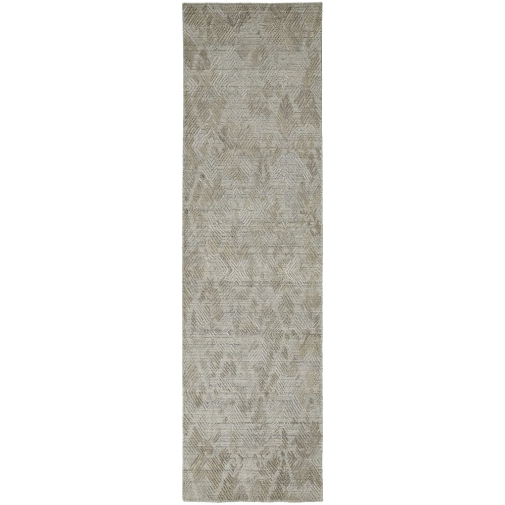 Elias Modern Abstract, Gray/Taupe, 2'-9" x 8' Runner. Picture 1