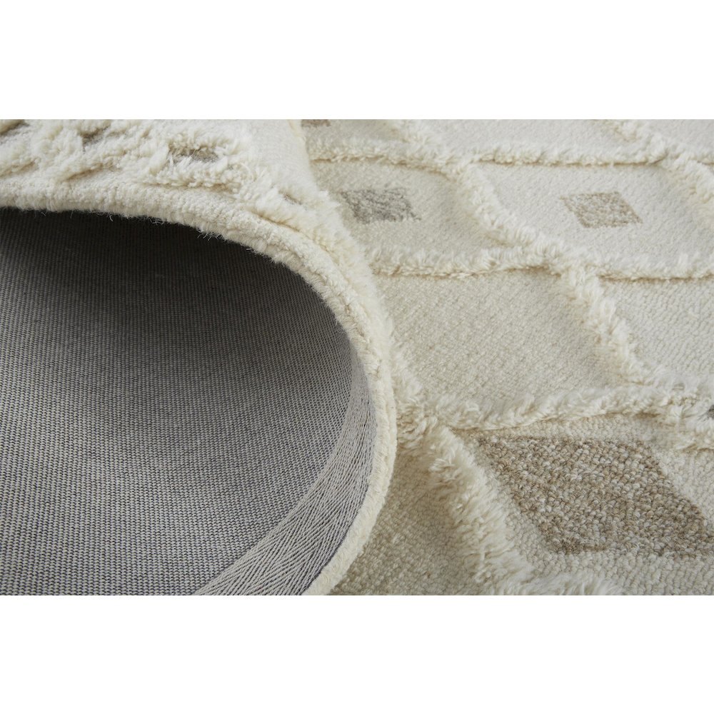 Anica Moroccan Wool Rug w/Ornamental Diamonds, Ivory/Tan, 10ft x 14ft Area Rug, ANC8011FIVY000H00. Picture 6