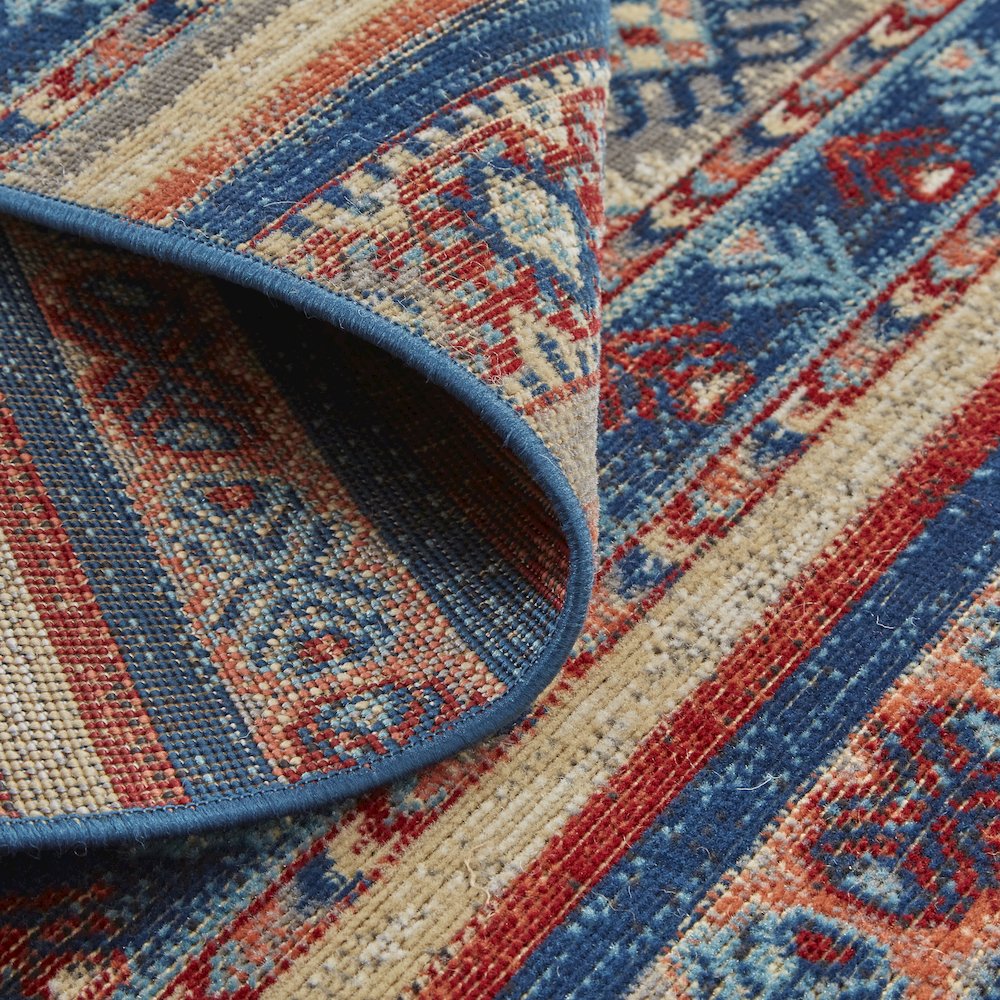 Nolan Transitional Diamond, Blue/Red/Ivory, 12'-10" x 15' Runner. Picture 7