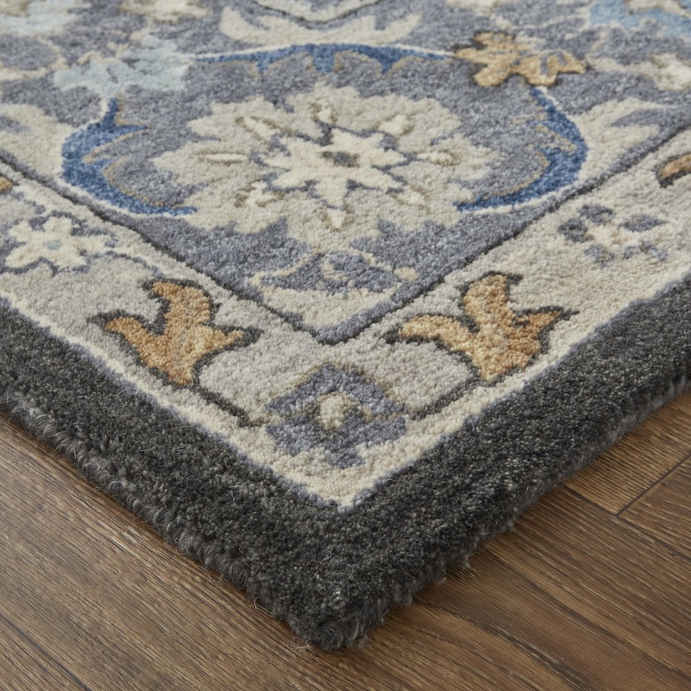 Rylan Transitional Oriental, Taupe/Blue/Ivory, 8' x 10' Area Rug. Picture 3