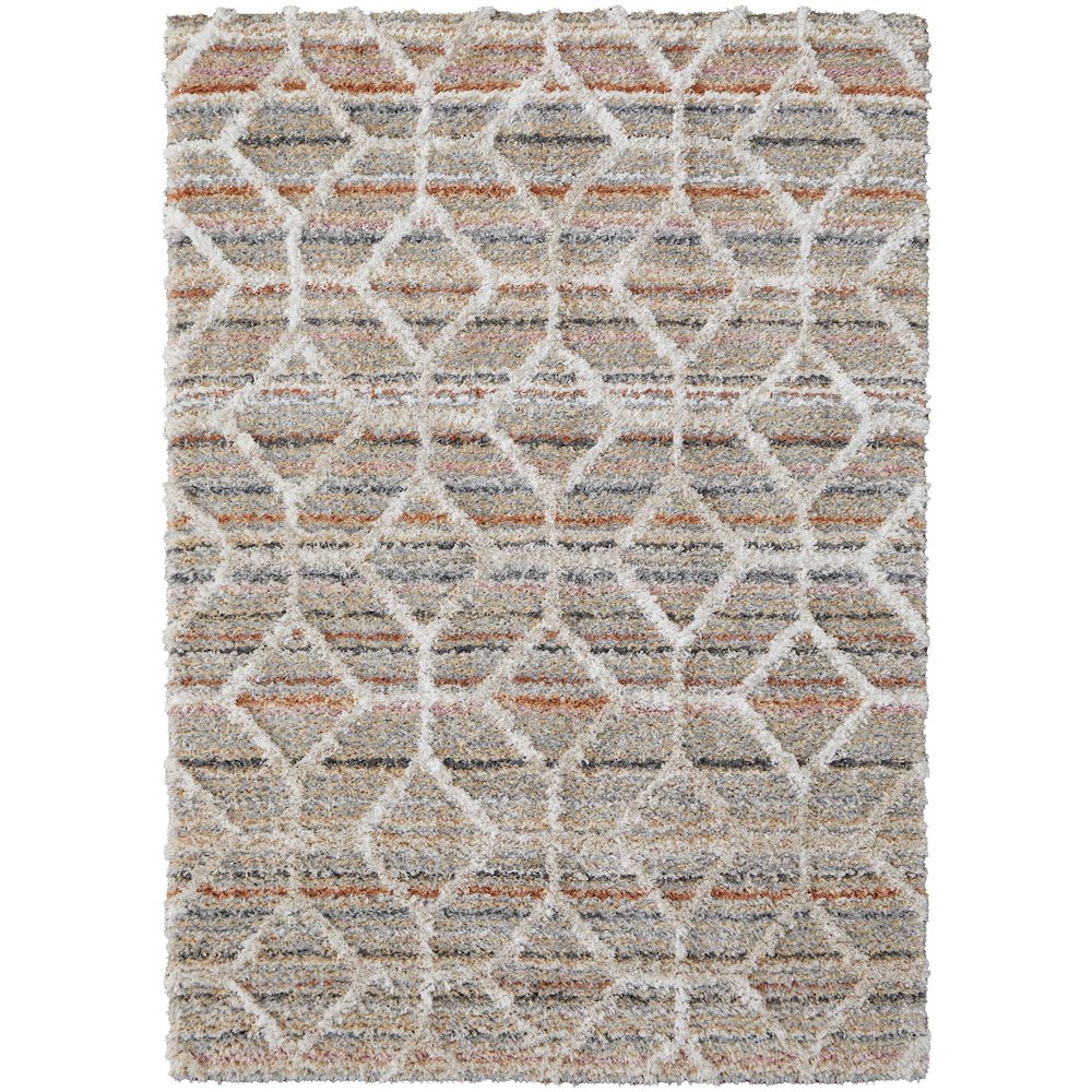 Mynka Transitional Diamond, Tan/Taupe/Ivory, 10' x 14' Area Rug. Picture 1