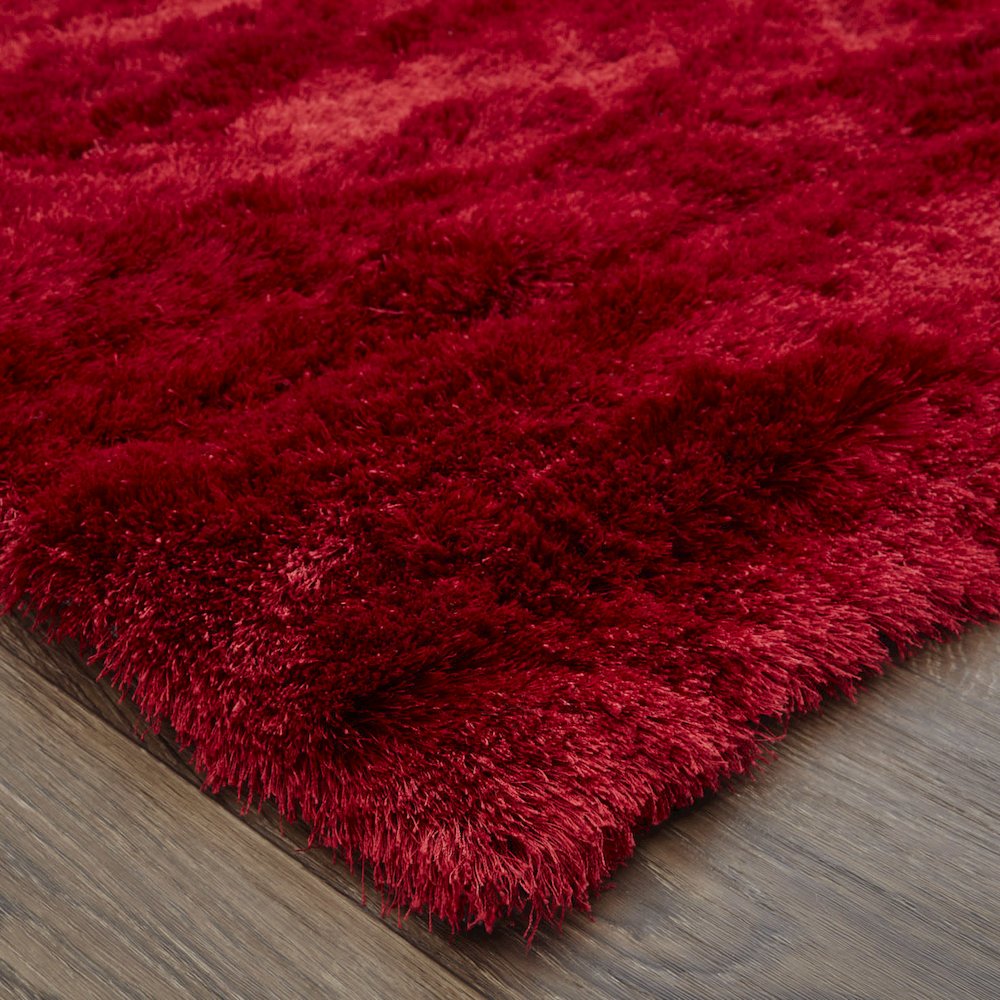 Indochine Plush Shag Rug with Metallic Sheen, Cranberry Red, 10ft x 10ft Round, 4944550FCBY000N95. Picture 3